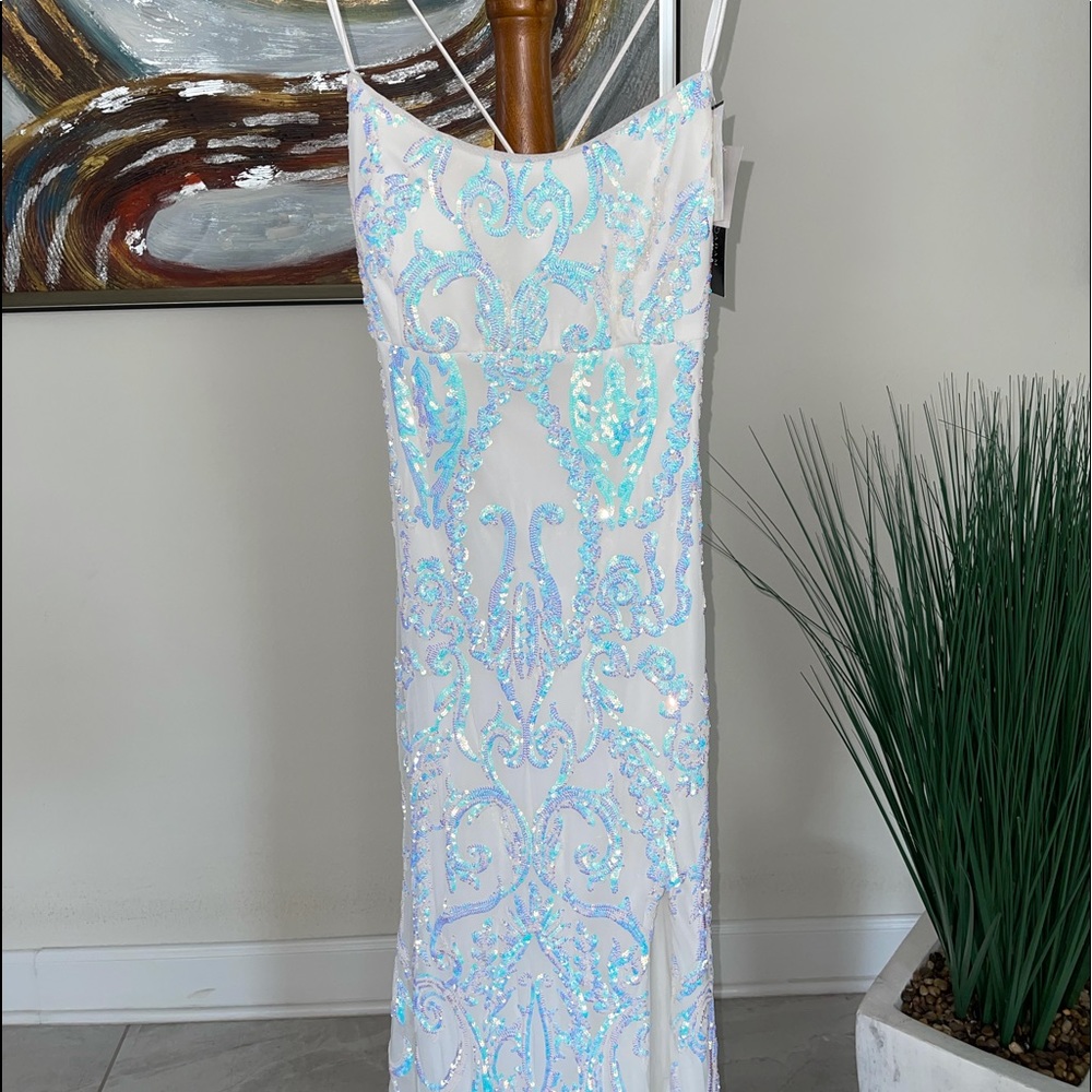 White Sequence mermaid dress Camille dress